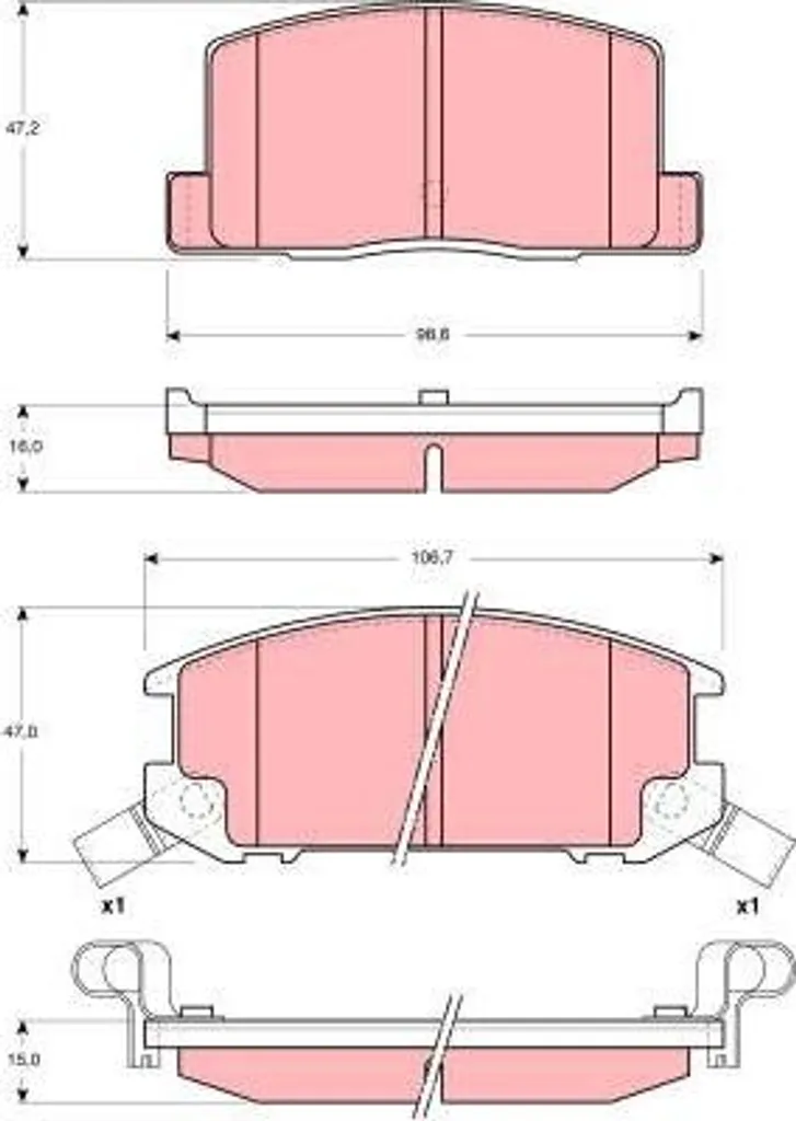Plaquettes de frein TRW GDB3058 : Sécurité OE 0446617040 pour MR 2