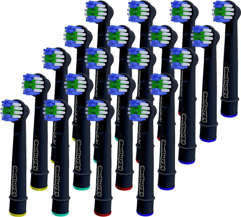 20 Stück Aufsteckbürsten kompatibel für Oral-B Ersatzbürsten Bürstenköpfe SCHWARZ