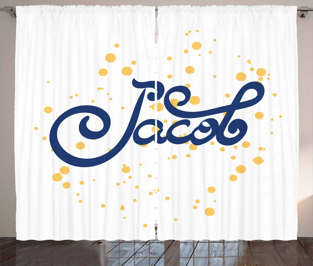 Tenda ABAKUHAUS Jacob Rustica Blu e Senape 280x175 | Arredo Soggiorno