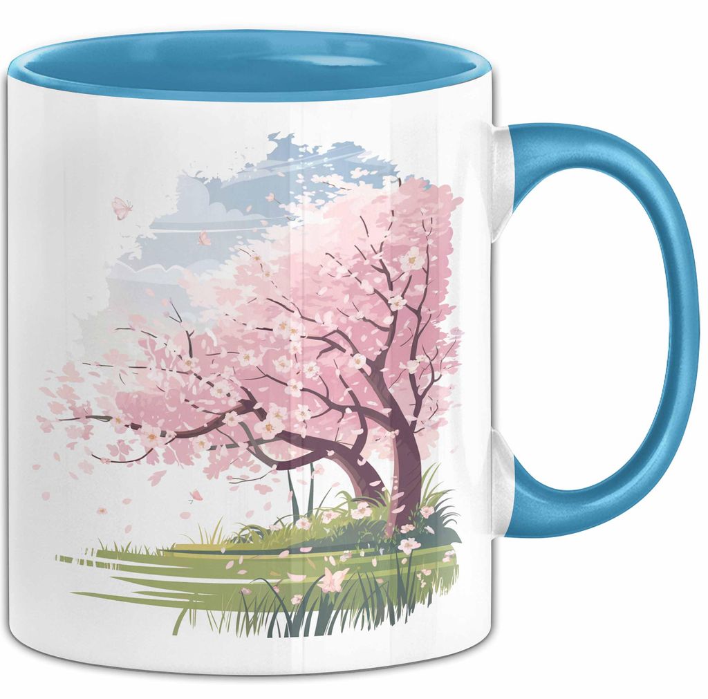 Frühlingszeit Tasse Geschenkidee für Naturliebhaber (Blau)