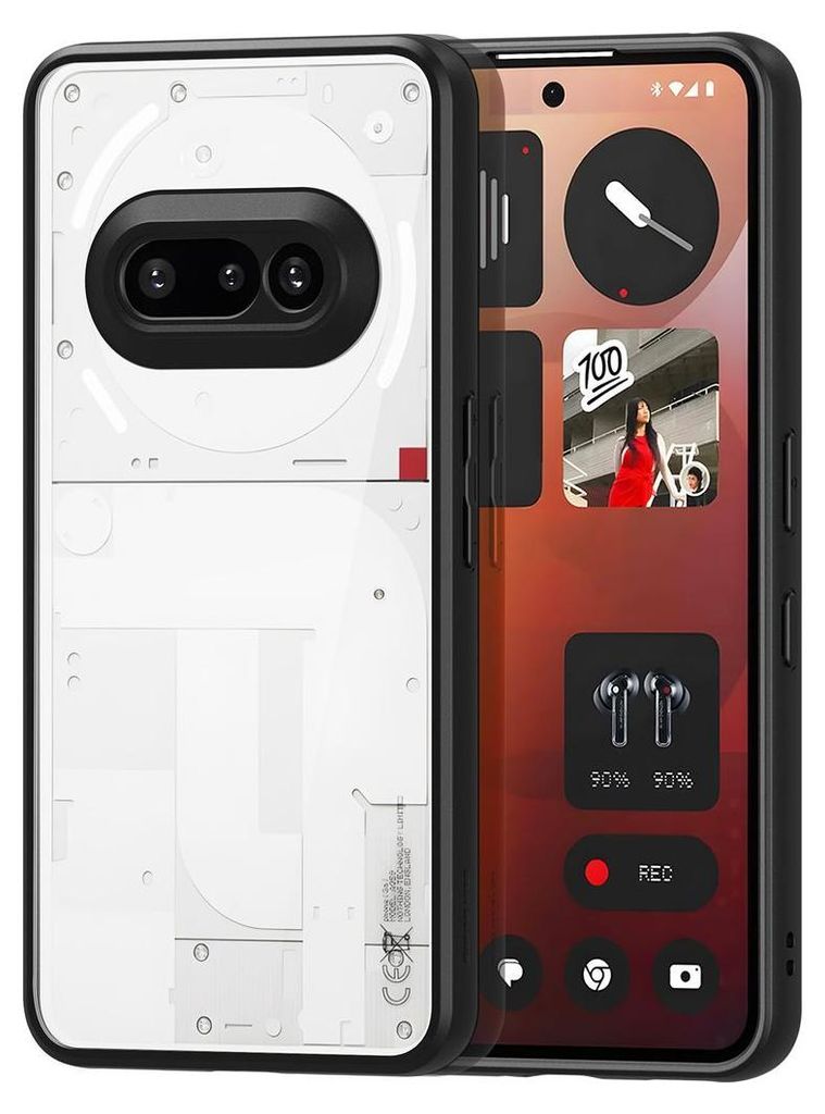 A product shot of a phone case and a phone screen.