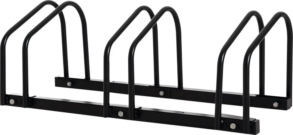 Support vélo anti-chute pour 3 vélos - Rangement noir stable 76 cm
