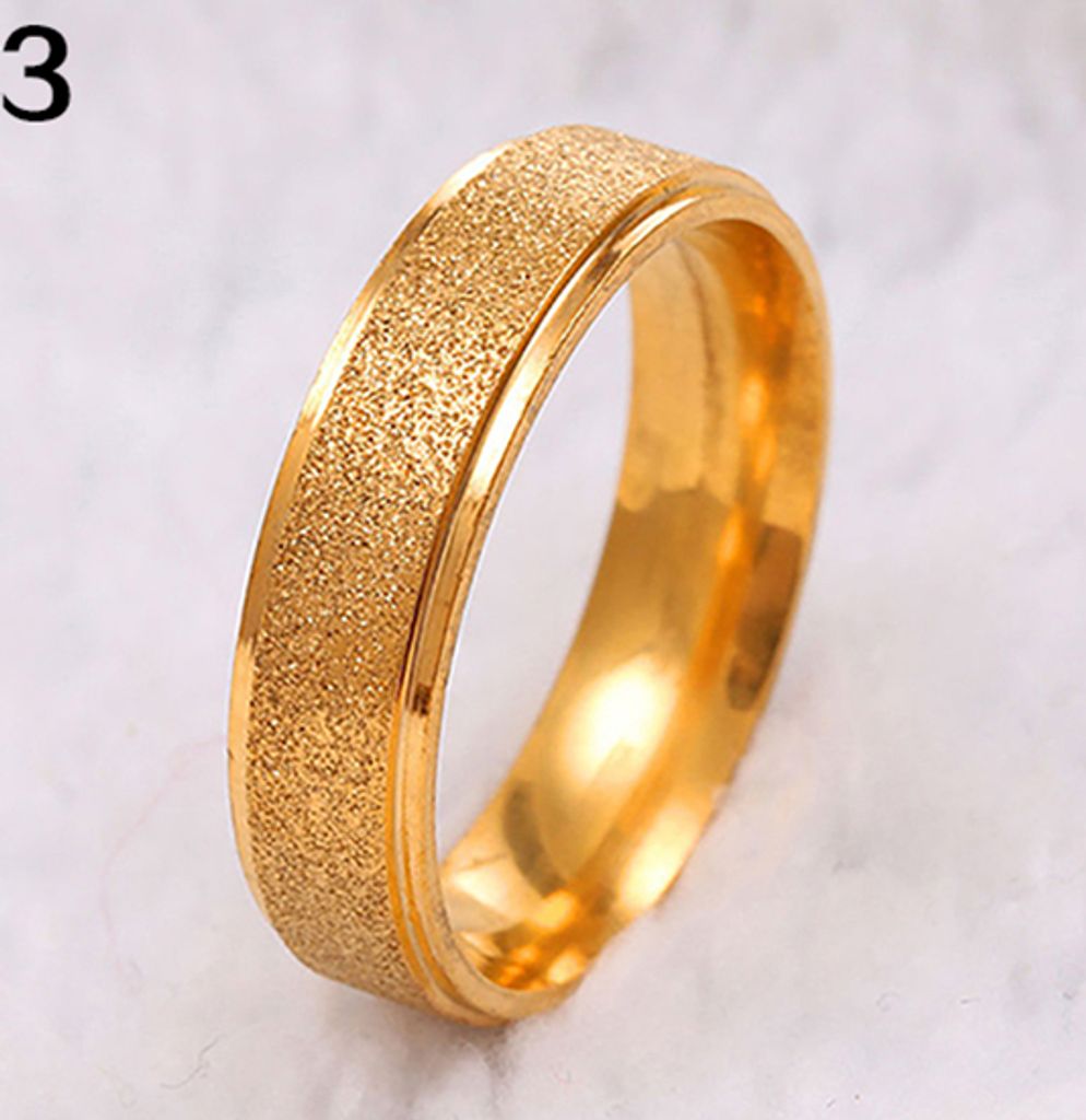 Männer Frauen Ehering Ring Edelstahl Matt Ring Schmuck Paar Geschenk-Gold,Size 7