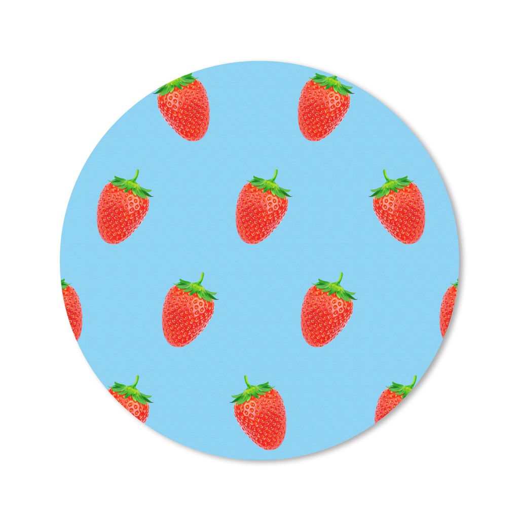MuchoWow Mauspad Mousepad Erdbeere - Muster - Sommer 50x50 cm - Mousepads - Maus Mat - Pad - Mausunterlage - Vinyl
