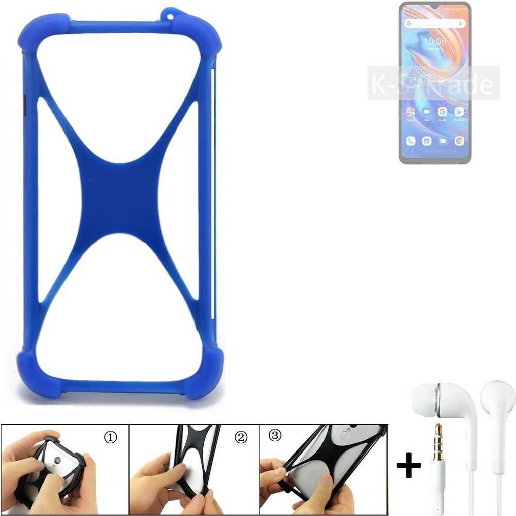 Bumper kompatibel mit UMIDIGI A13 Schutzhülle Handyhülle Silikon Schutz Hülle Cover Case Silikoncase Silikonbumper TPU Softcase Smartphone, Blau