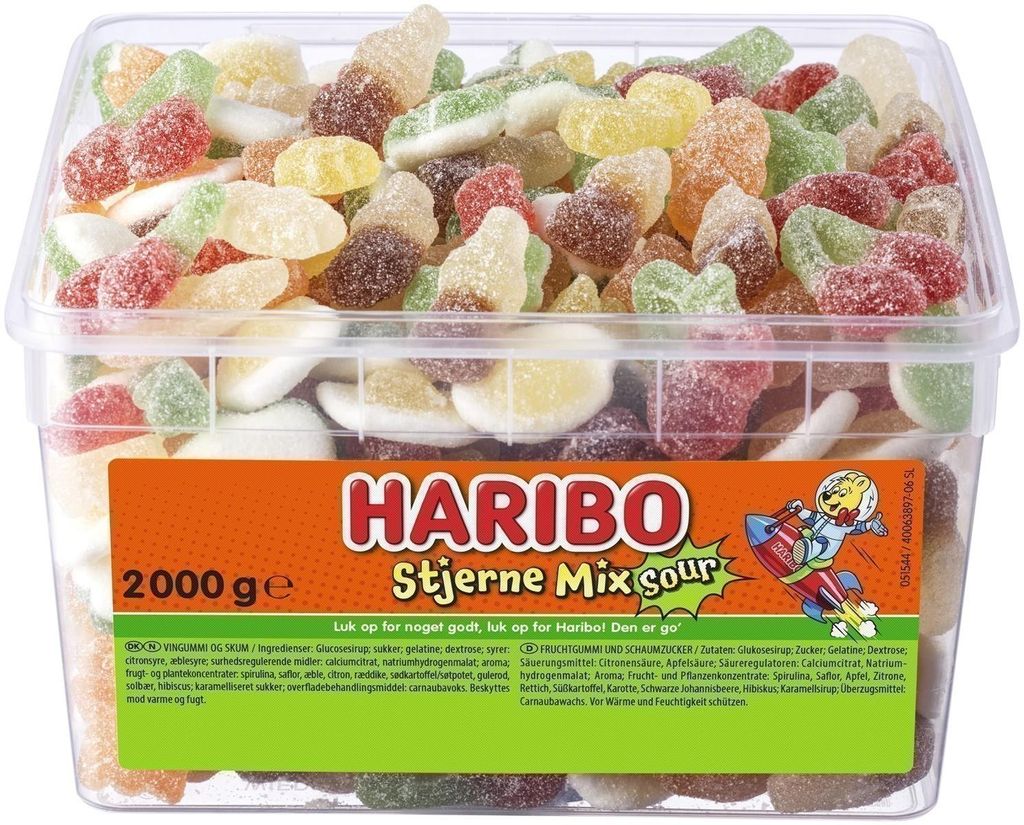 Haribo Stjerne Mix sour 2kg Produktbild 