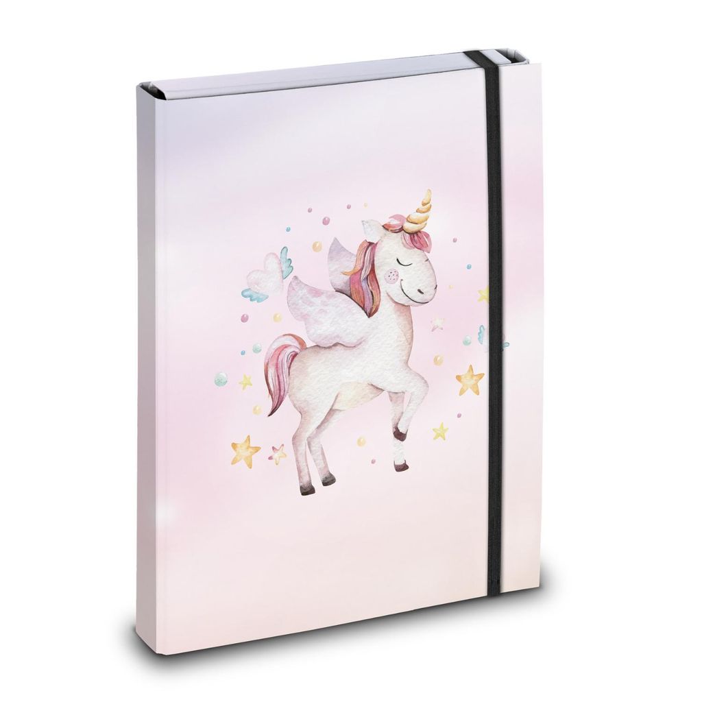 itenga Heftbox Motiv Einhorn Wasserfarben DIN A4, Produktbild 