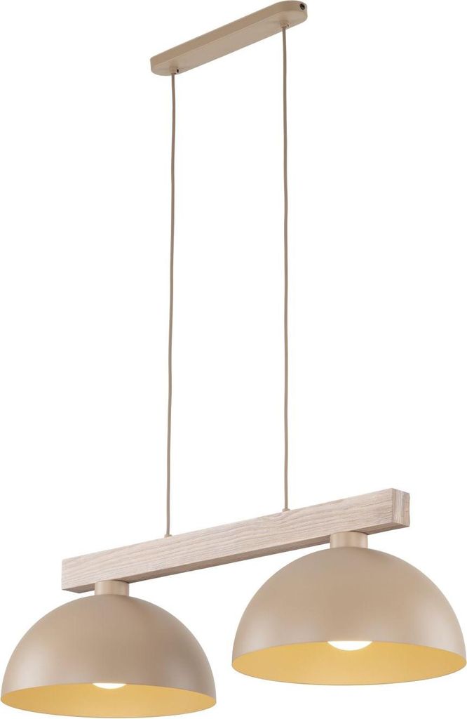 Hängeleuchte Metall H: max. 120 cm Beige E27 2-flammig länglich Modern Hängelampe