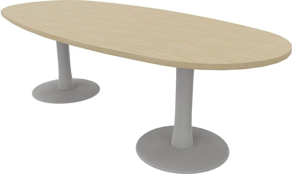 Quadrifoglio Konferenztisch Idea+ eiche oval, Säulenfuß alu, 240,0 x 110,0 x 74,0 cm