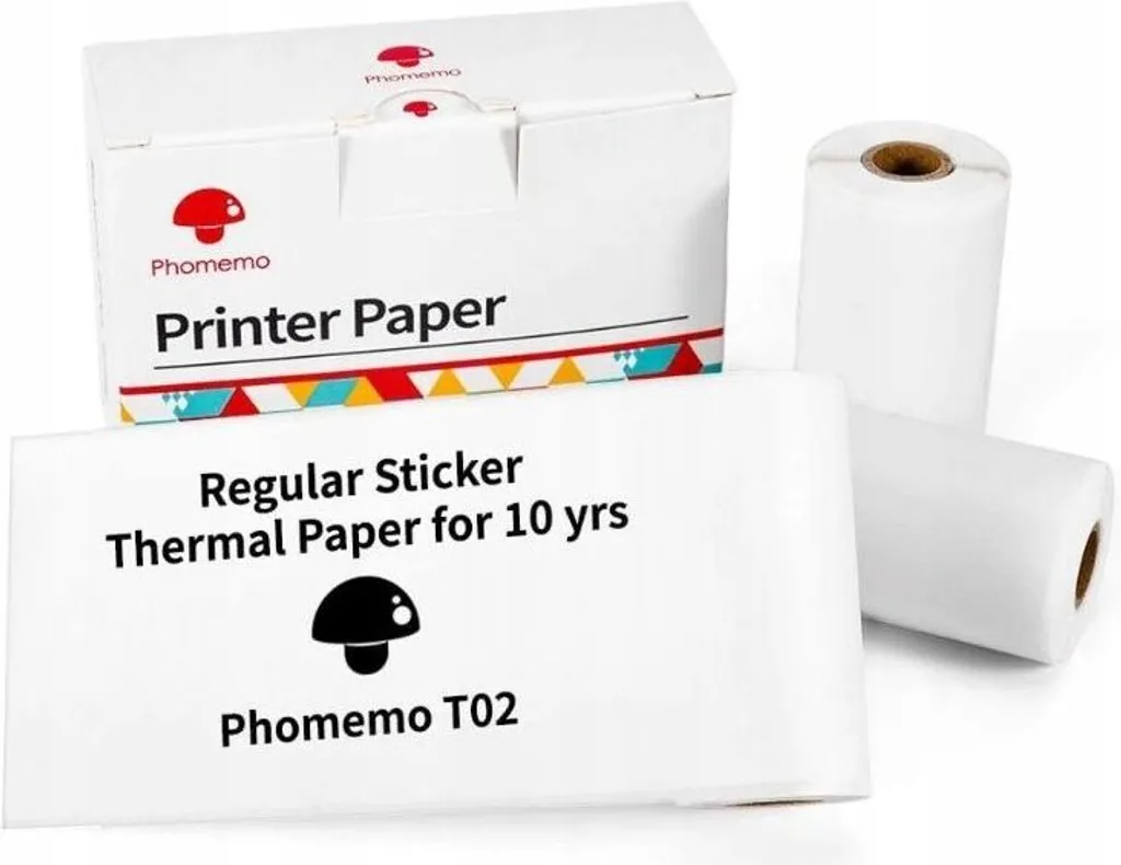 Carta Ricarica Autoadesiva Phomemo T02 M02 PRO M02X Q12-RMS10 3 Rotoli
