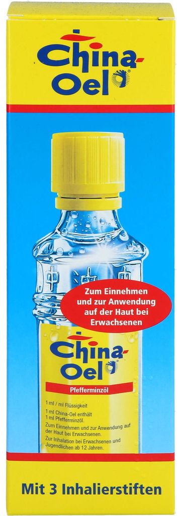 China-Oel mit 3 Inhalatoren Pfefferminzöl, 100 ml Produktbild 