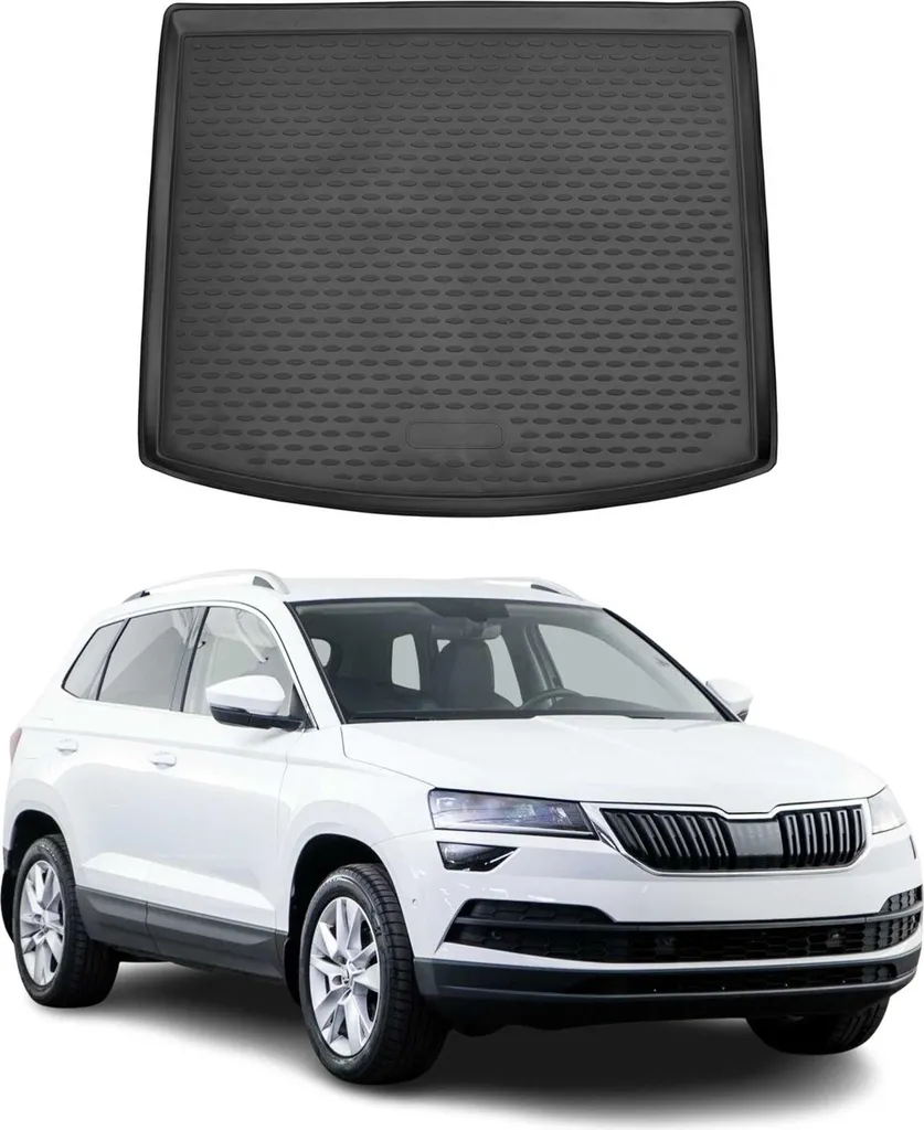 Tappetino per bagagliaio per Skoda Karoq 2017-2021 gomma TPE nero