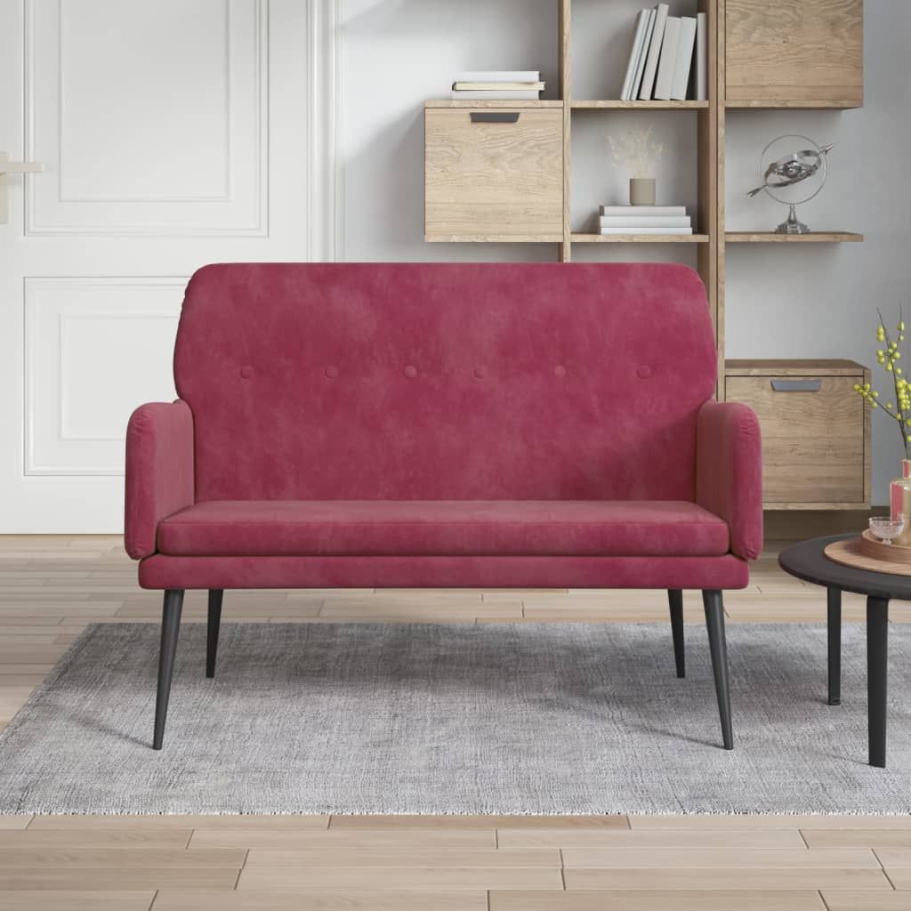 Sitzbank Weinrot 108x79x79 cm Samt , Sitztruhen Design 2024