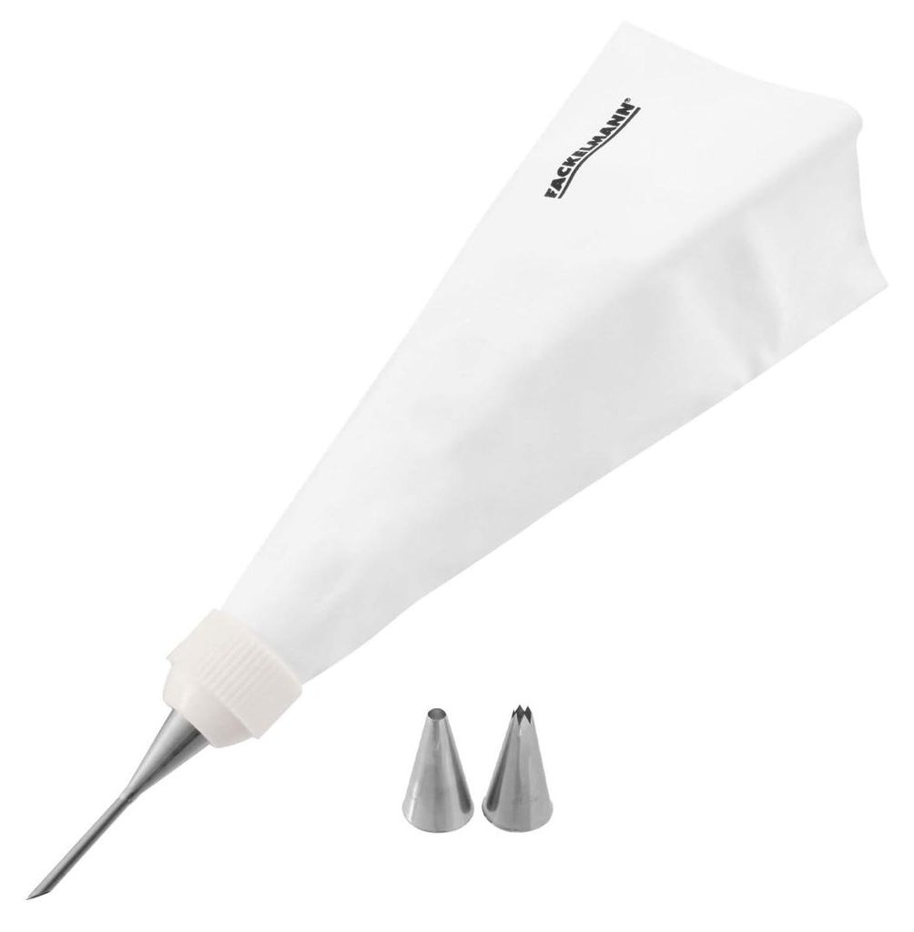 FMprofessional Spritzbeutel Baumwolle, Universaladapter und Produktbild 