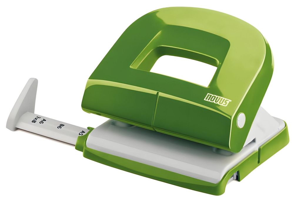 Novus Bürolocher E 216 fresh,bis 16 Blatt fresh grün/grau, im Blister