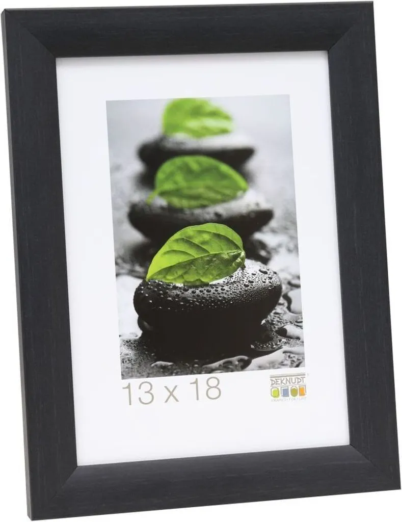 Cadre photo en bois Deknudt S53G noir mat 30x90 cm pour déco murale