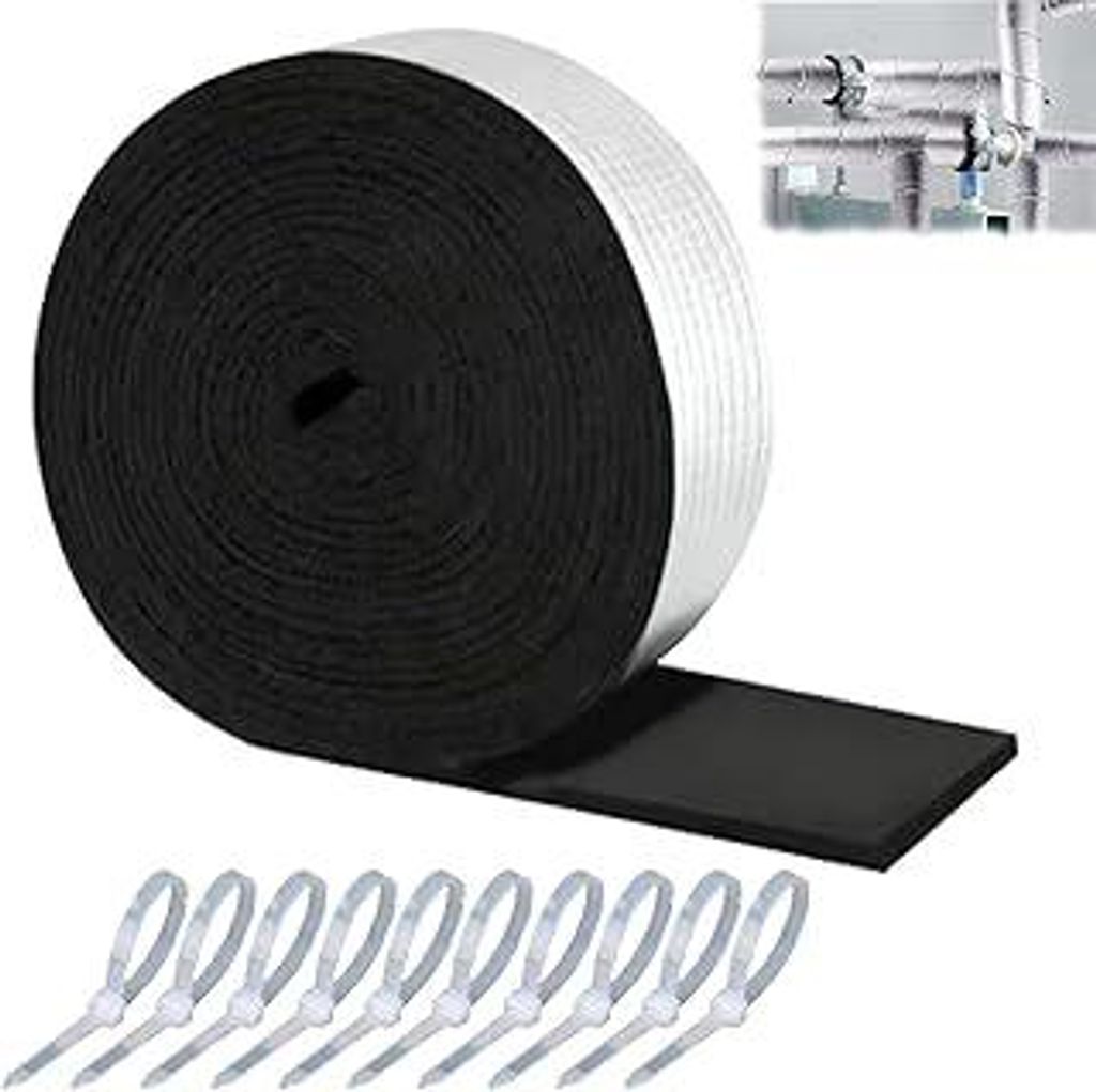 Isolierung Kanal 10 m x 5 cm Rohrisolierung zum Wickeln 1 Pcs Isolierung Heizungsrohre Wickeln Firma Isolierband mit Schaumstoff Rohrumwicklung Zur...