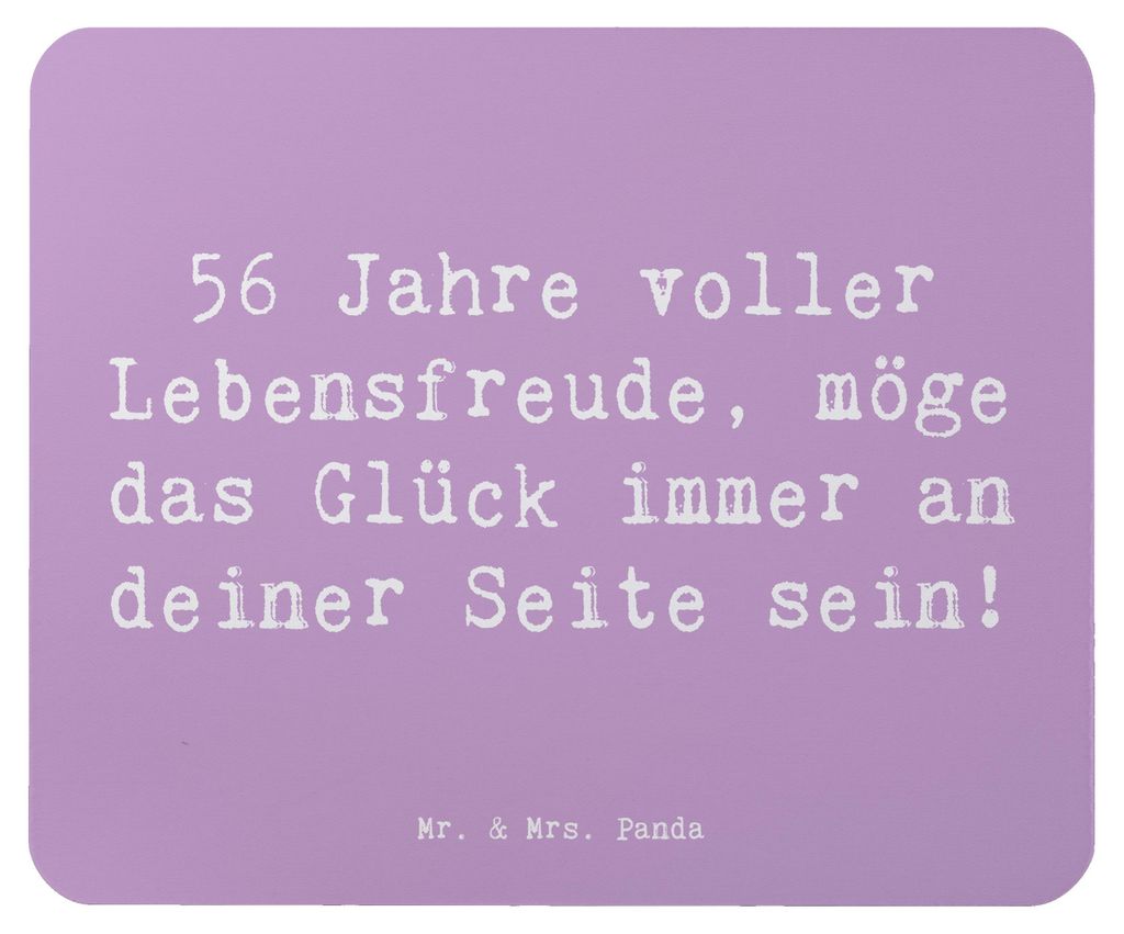 Mr. & Mrs. Panda Mousepad Spruch 56. Geburtstag - Lavendeltraum - Geschenk, Lebensglück, mauspad laptop, Happy Birthday, Alter, besonderer Anlass,...