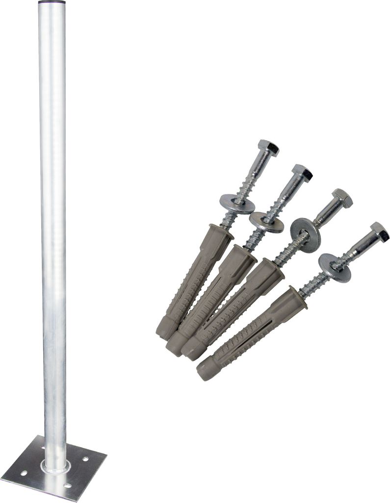 PremiumX 100cm Ø 50mm Standfuß Aluminium SAT Antennenmast Produktbild 