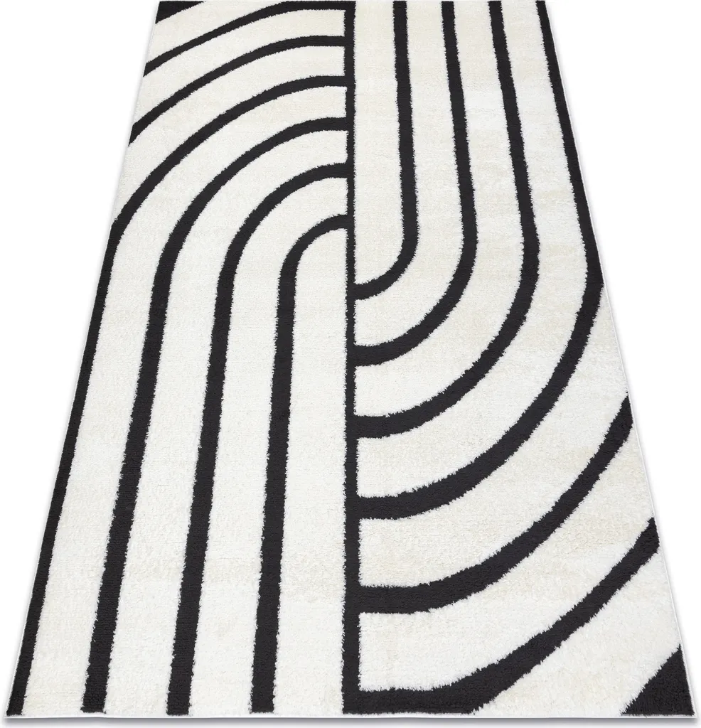 Tapis Géométrique 120x170 cm MODE 8631 - Coloris Crème et Noir