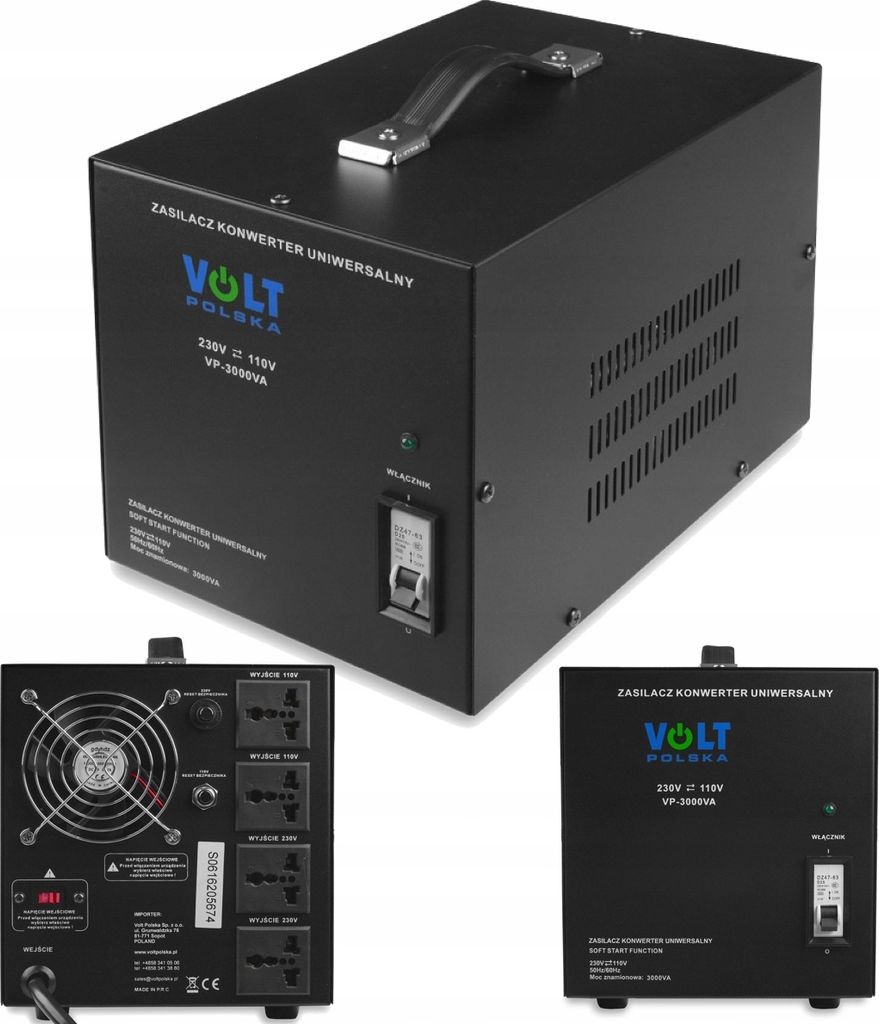 Zasilacz Konwerter Napięcia Volt 230V 110V 3000W Zdjęcie produktu 