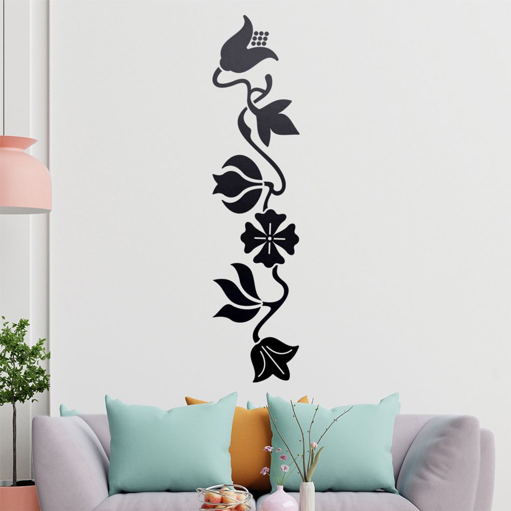 große Blüten und Blätter Wandtattoo in 6 Größen - Wandaufkleber Wall Sticker - Dekoration, Küche, Wohnzimmer, Schlafzimmer, Badezimmer