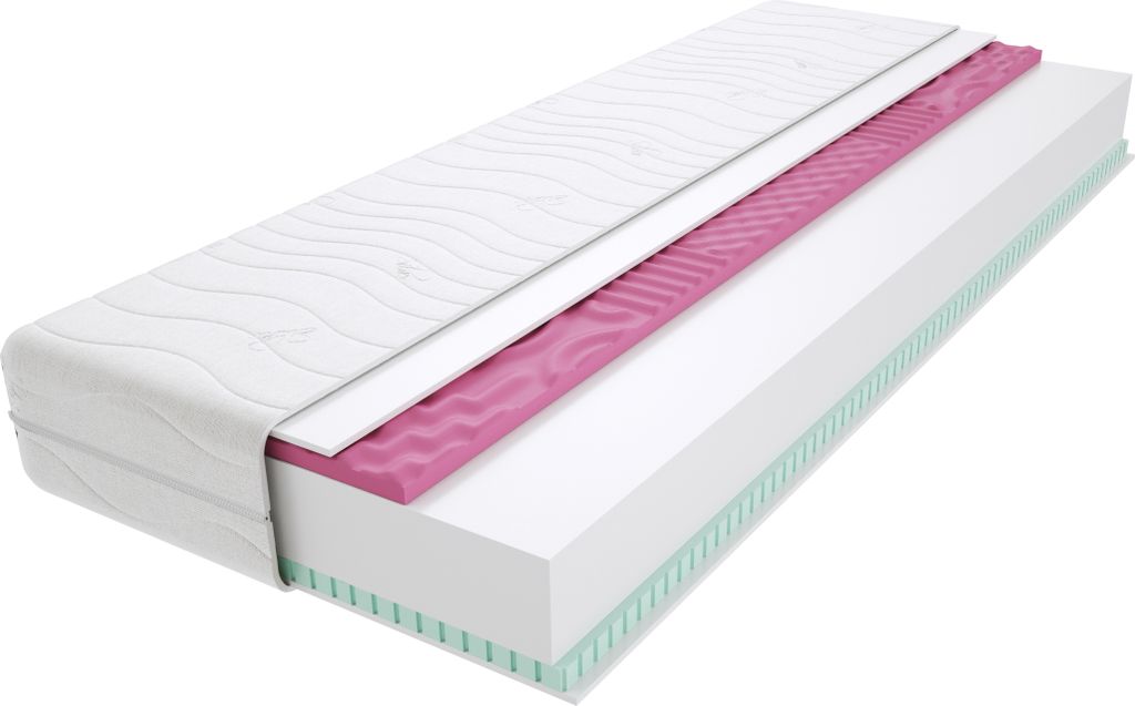 Schaumstoff Matratze 100x190 cm Doppelmatratze, H3 Mittelfest Komfortschaummatratze 20 cm Hoch Latex Profilierter Moletschaum mit Klimafaser, Hypoa...