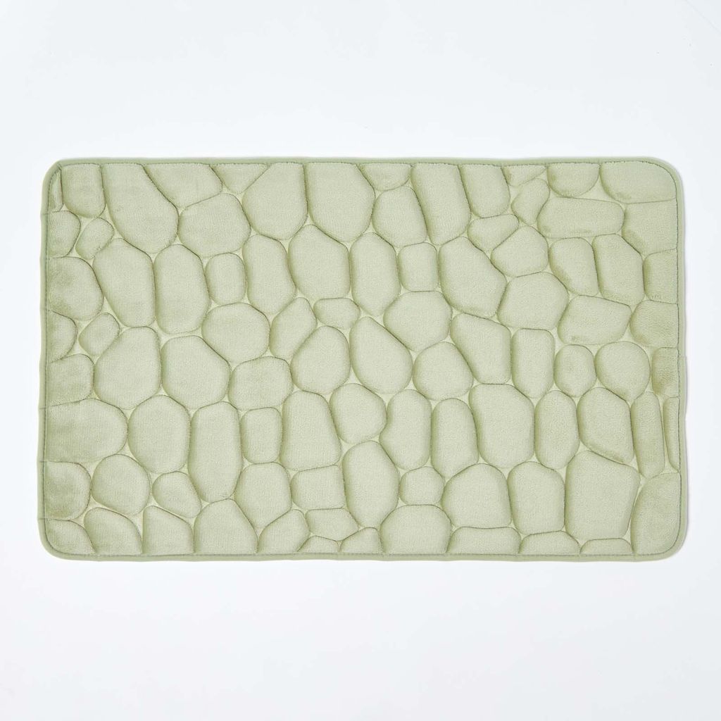 HOMESCAPES Lindgrüne Badematte aus Memory Foam in Produktbild 