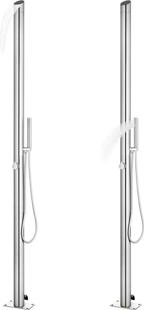 vidaXL Gartendusche 220 cm Edelstahl
