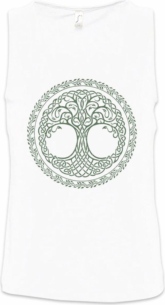 Urban Backwoods Yggdrasil Circle, Ärmelloses T-Shirt, Farbe: Weiß, Größe: 4XL