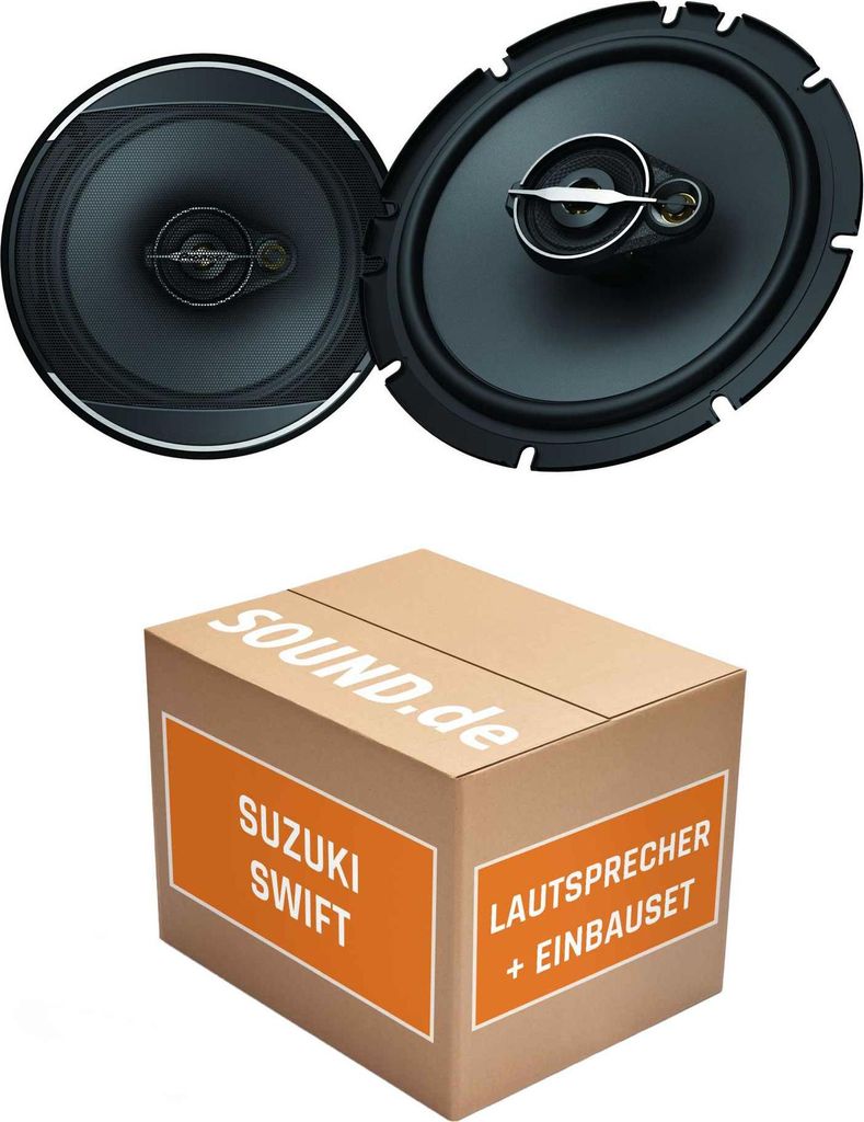 Lautsprecher Boxen Einbaupaket hinten Pioneer TS-A1671F passend für Suzuki Swift FZ/NZ | 2x Tief-Mitteltöner mit integriertem Hochtöner 320W MAX