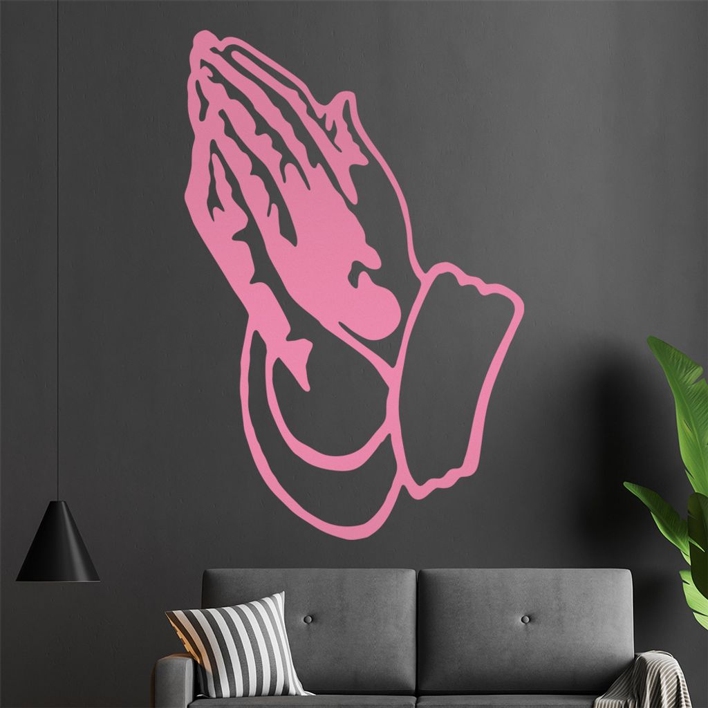 KIWISTAR Betende Hände - Christentum Jesus Wandtattoo in 6 Größen - Wandaufkleber Wall Sticker - Dekoration, Küche, Wohnzimmer, Schlafzimmer, B...