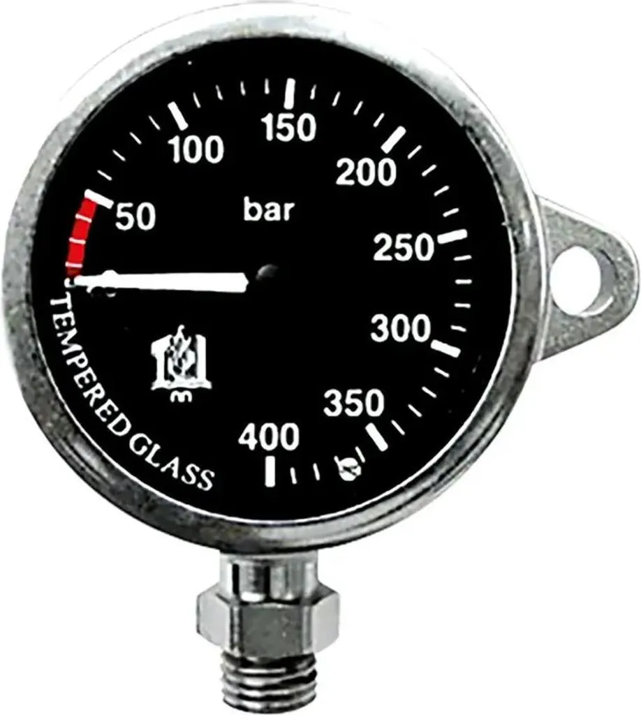 Manomètre de plongée Tecnomar 400 Bar avec Clip Noir Taille Unique