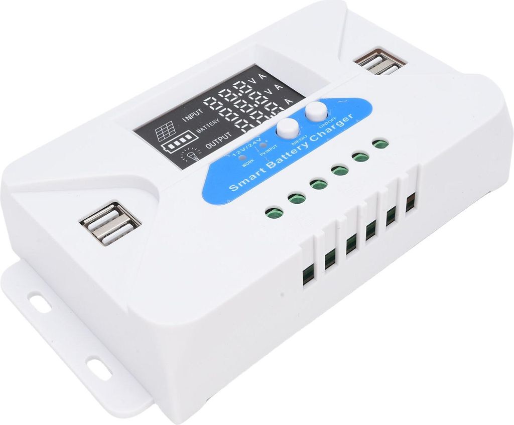 20A Adaptiver Solar-Laderegler Solarpanel-Regler mit 4 USB-Anschlüssen für Lithium-Ionen-Akku
