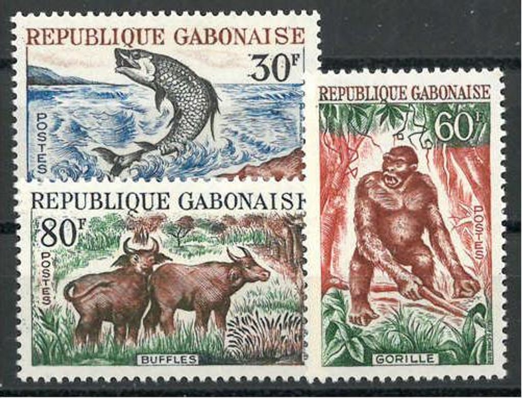 Gabun Nr. 199-201 ** postfrisch "Tiere"