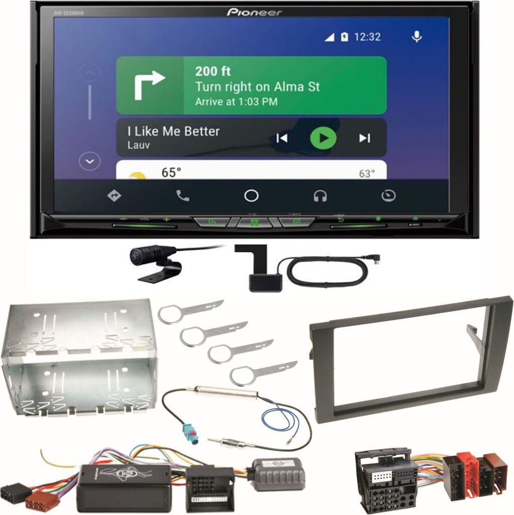 Pioneer AVH-Z9200DAB Android Auto Carplay Einbauset für Seat Exeo Audi A4 B6 B7