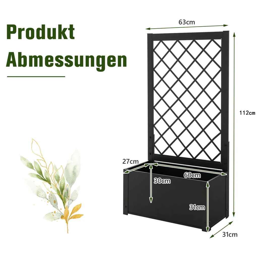Jardinière avec treillis pour plantes grimpantes : solution brise-vue - 3