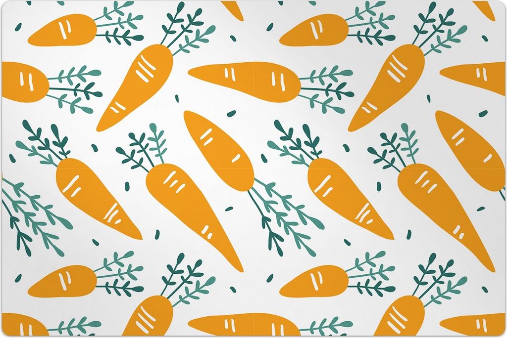 Küchenmatte 60x90 cm Vinylmatte Bodenmatte Dekoration - Doodle Möhre Gemüse