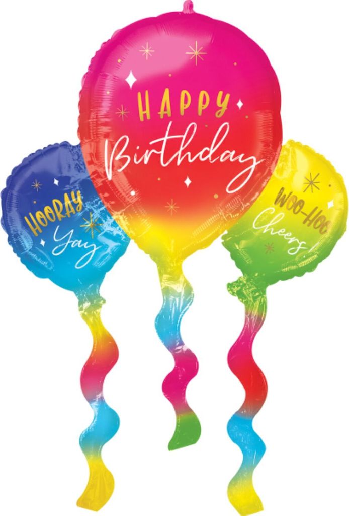 AMSCAN 4156601 Folienballon Happy Birthday Balloons
