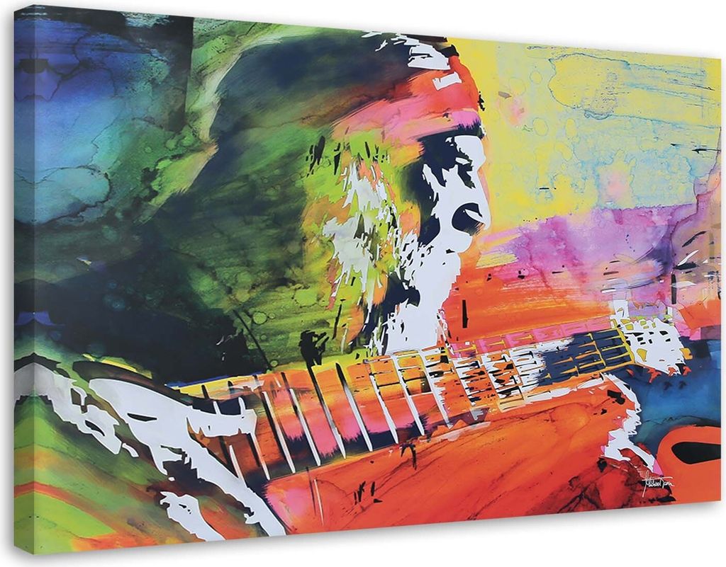 Leinwandbild kurt cobain - abstrakt 100x70 cm Feeby farbe wandbild bereit zum aufhängen