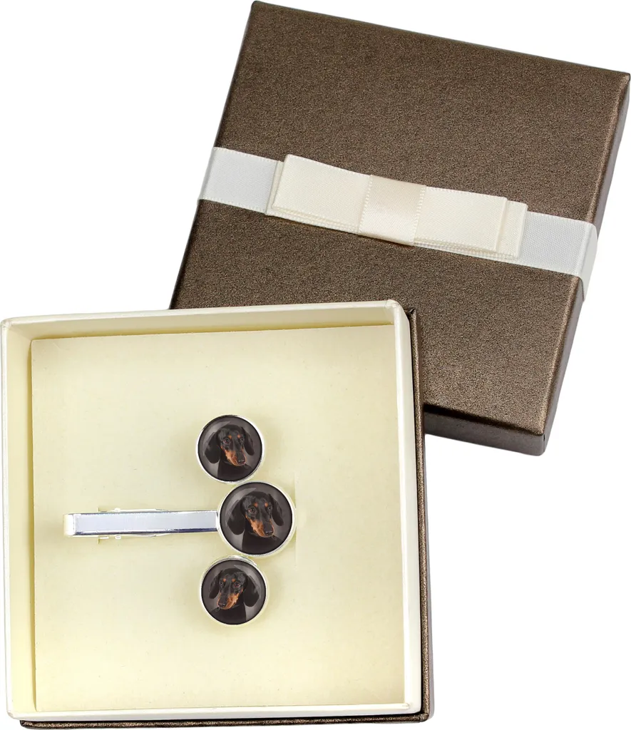 Set Gioielli Uomo Art-Dog - Gemelli e Clip Cravatta Foto Cane