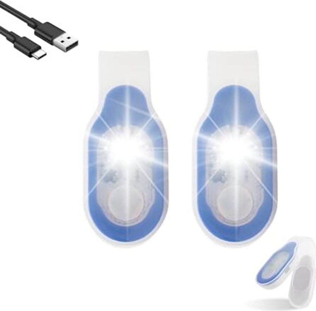 LED Clip Light USB wiederaufladbar, Pack 2 Pflegeabend am Torch Magnetic Small Headlamp 3 Modi Care Accessoires Schichtkrankenschwester, Laufen, Jogge