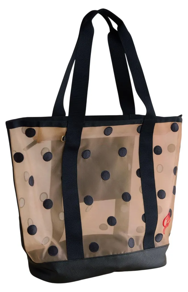 Sac de plage et ville Cath Kidston CT224 noir et blanc filet grand format