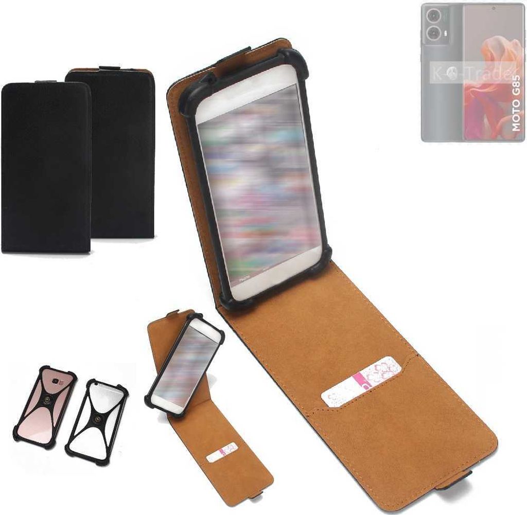 K-S-Trade Handyhülle Schutzhülle kompatibel mit Motorola Moto G85 5G Hülle Case Cover Flip Style Bumper schwarz 1x