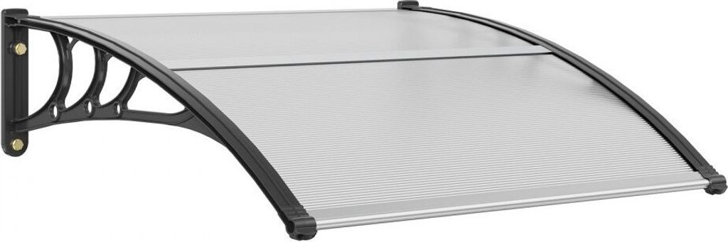 Haustürvordach 965x1017mm - Überdachung mit UF50+ PC-Sonnenschutzfolie - PC-Blatt und ABS-Halterung - Aluminium-Verbinder - Pultvordach - UV-best...