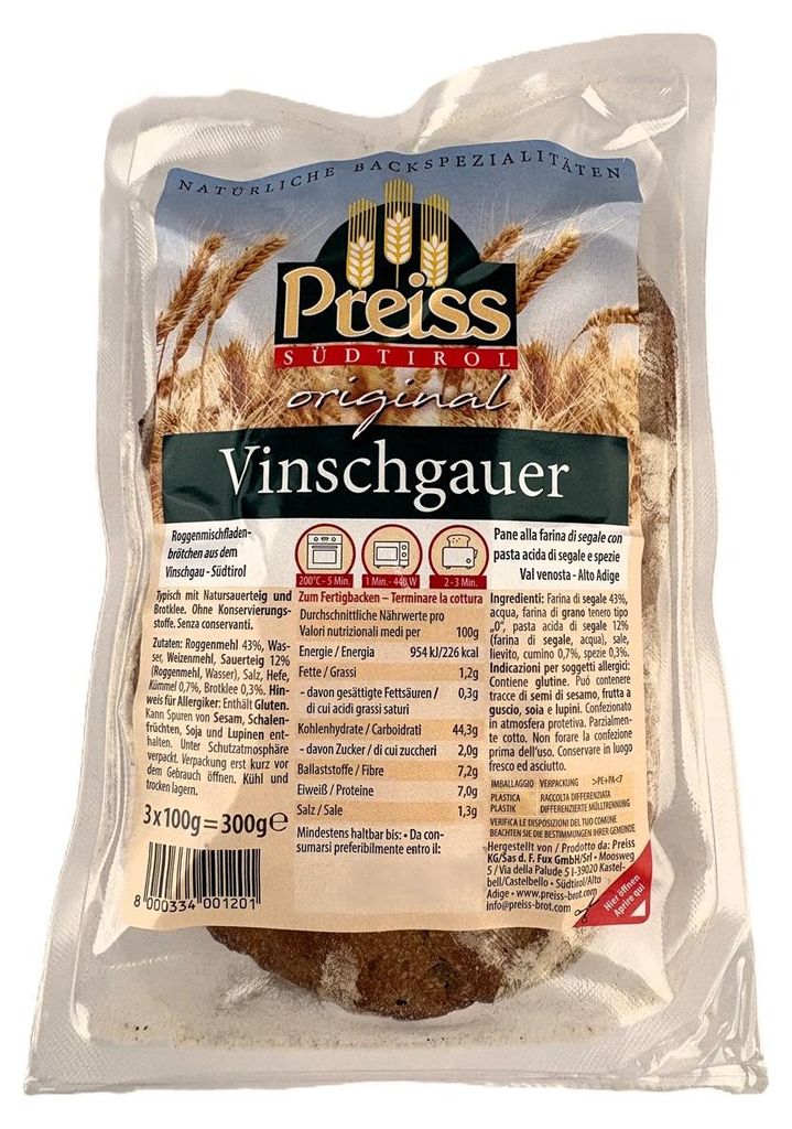 Original Vinschgauer Roggenmischfladenbrötchen 300g Produktbild 