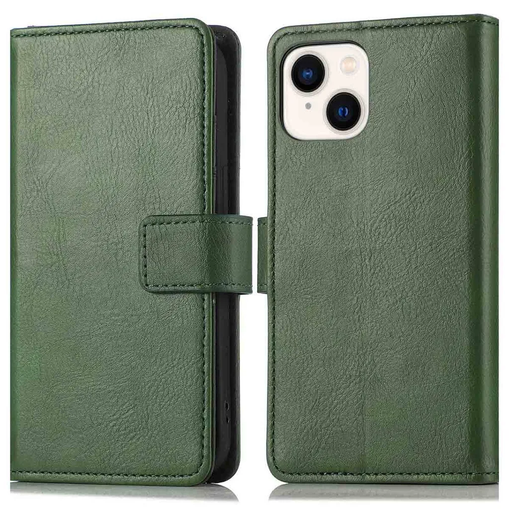 Cover iPhone 14 imoshion Verde | Custodia Libro con Porta Documenti