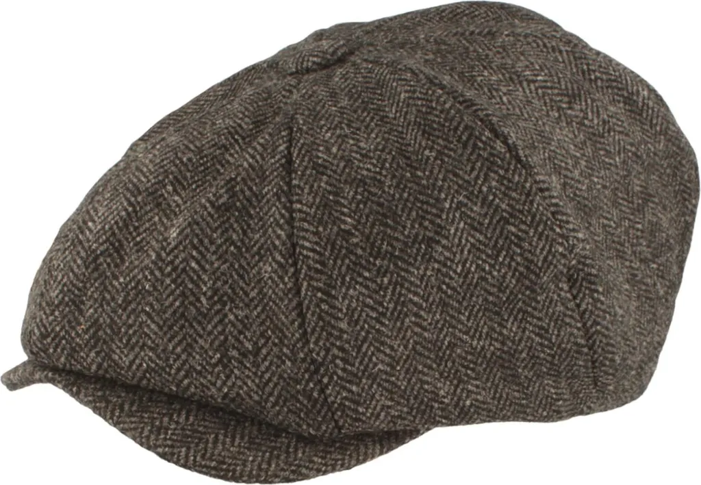 Christys' London cappello a palloncino Newsboy 8 pezzi in lana a spina di pesce