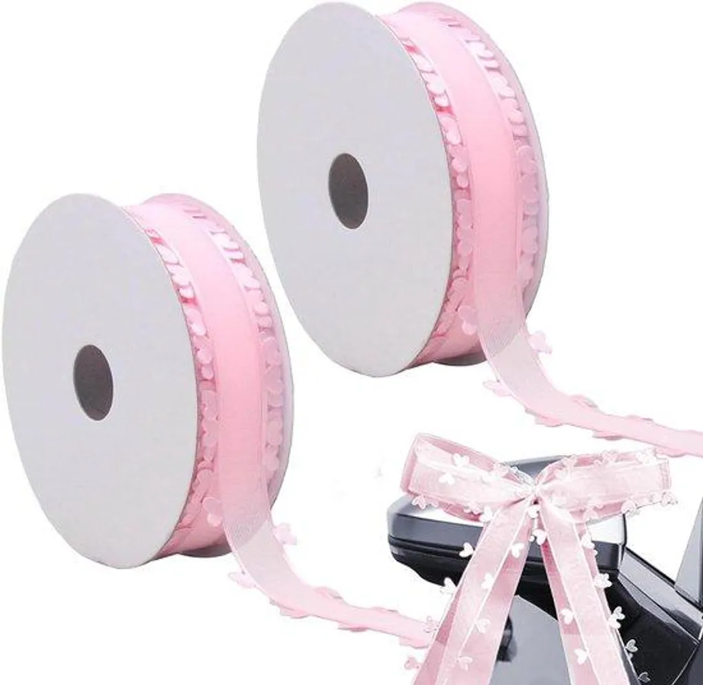 Ruban Organza de Table 25 mm x 18 m en 2 Rouleaux pour Déco de Mariage