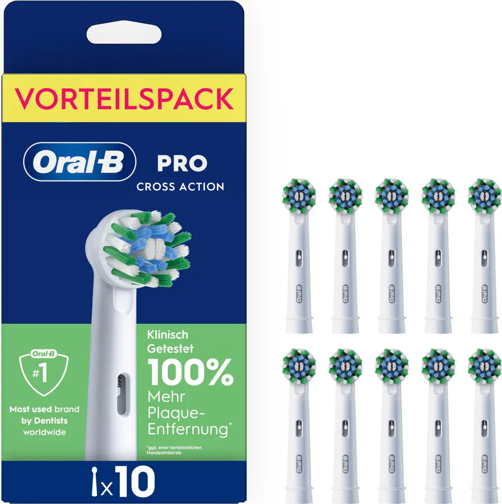 Oral-B Testine Ricambio Pro CrossAction 10pz - Scorta Famiglia